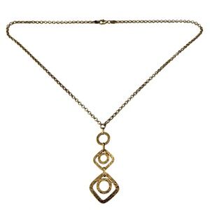 14 Karat Yellow Gold Geometric Pendant Necklace #21575